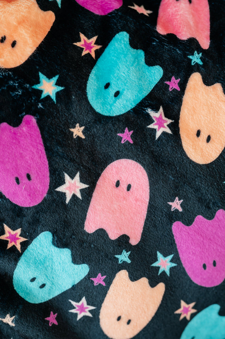 PREORDER: Halloween Fleece Blanket in Neon Ghosts (Ships late September)