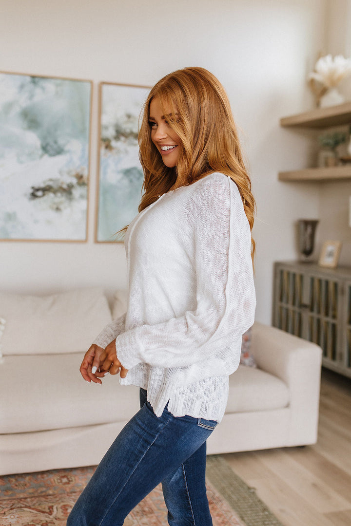 Relax With Me Knit Top in White!