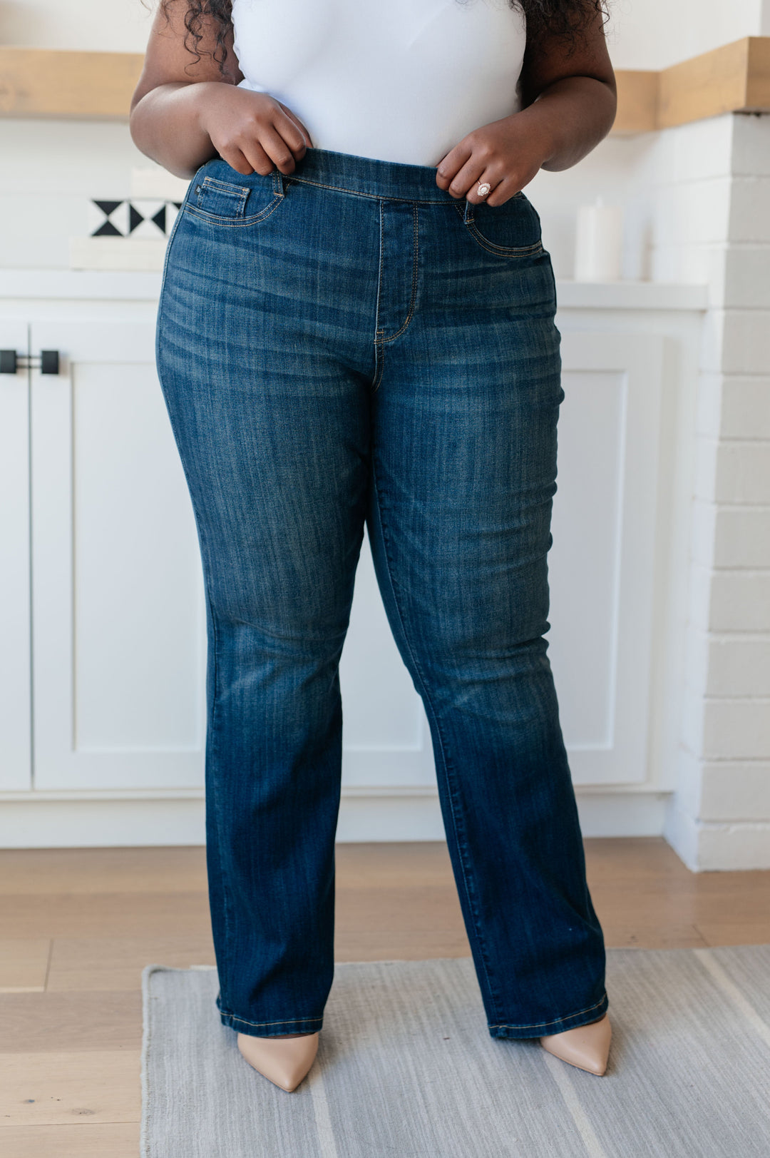 Judy Blue High Rise Pull On Slim Bootcut Jeans