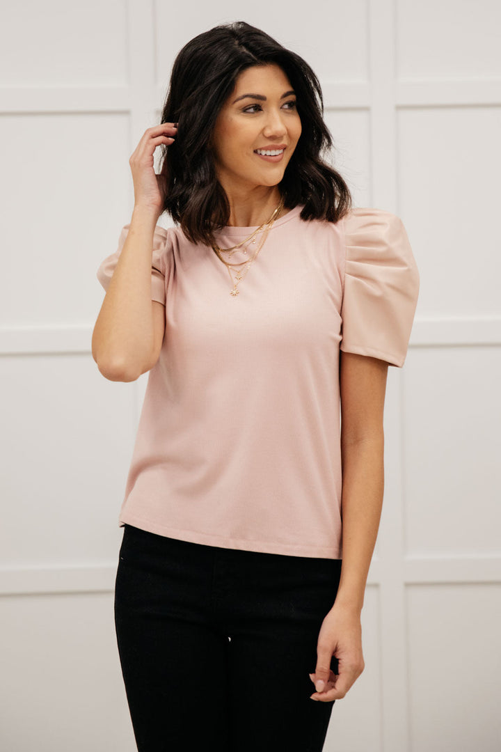 Rock On Puff Sleeve Top in Blush!