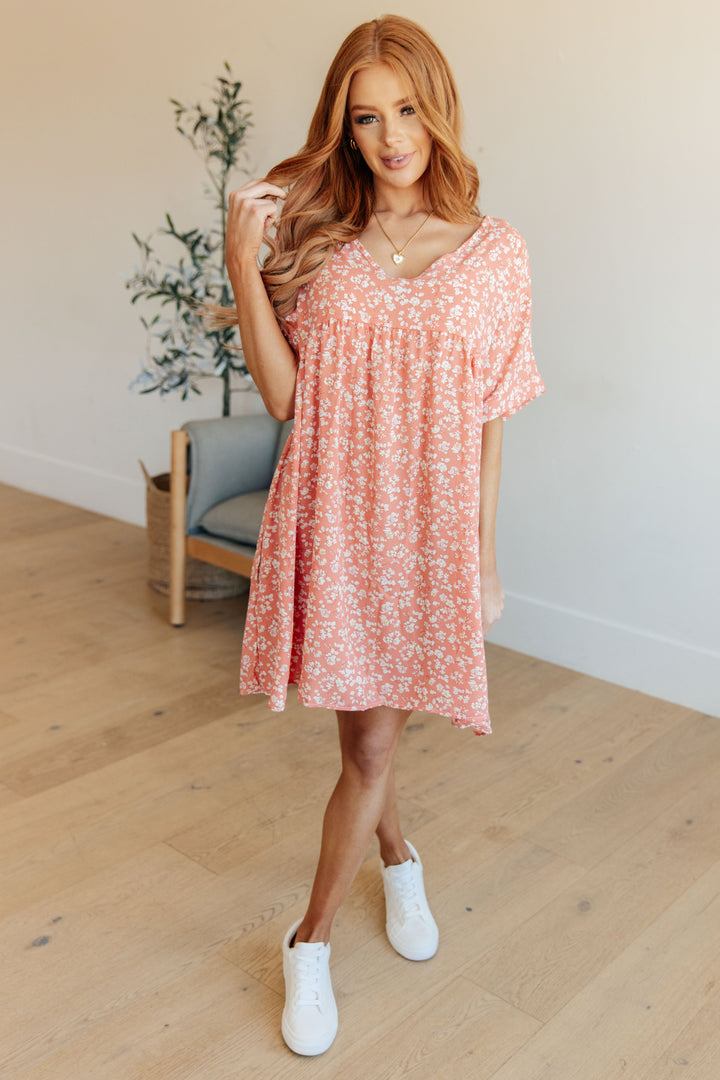 Rodeo Lights Dolman Sleeve Dress in Coral Floral!