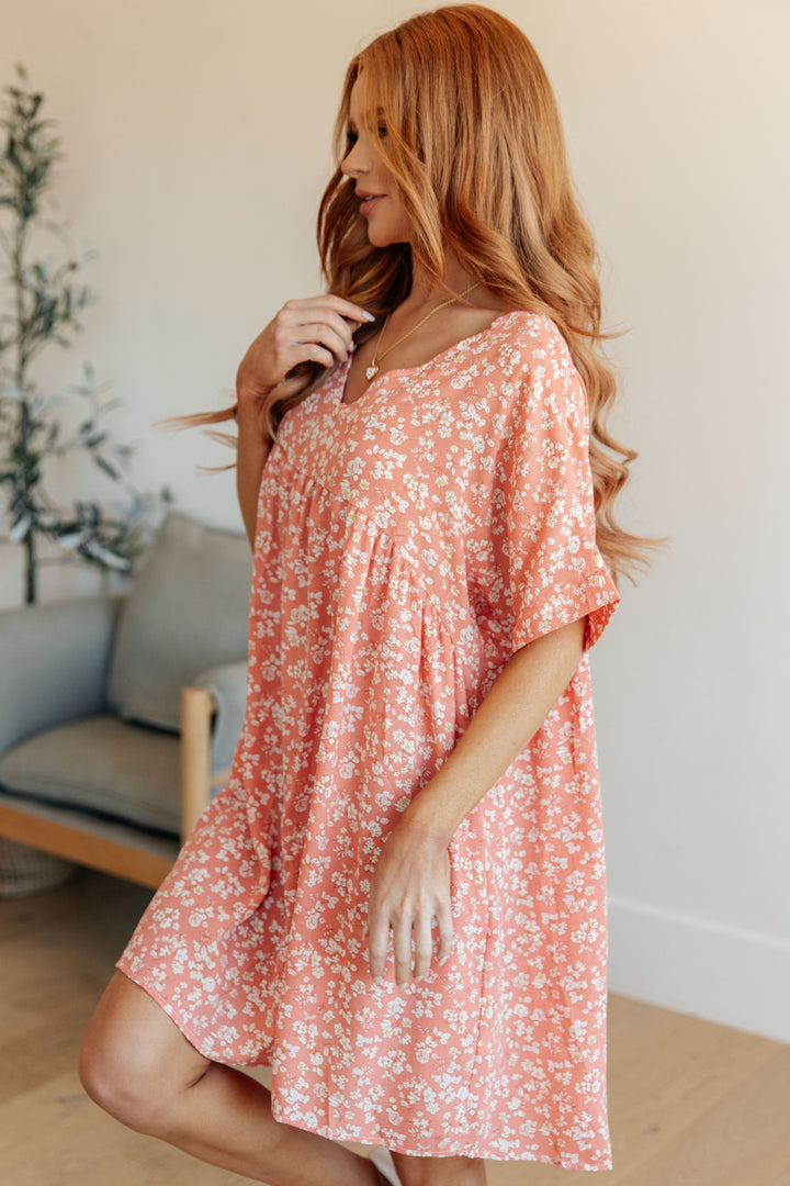 Rodeo Lights Dolman Sleeve Dress in Coral Floral!