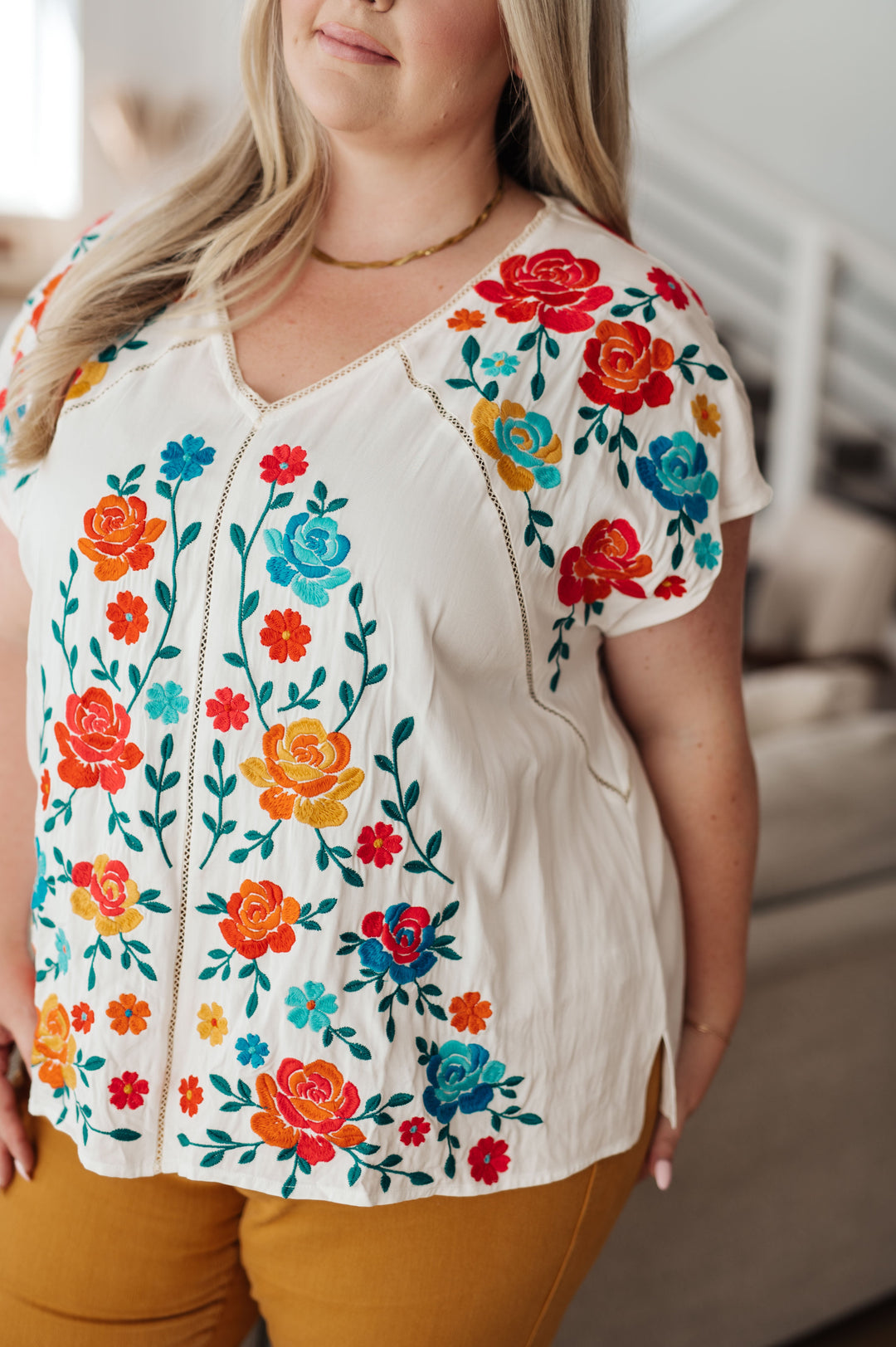 Rose Garden Embroidered Blouse!