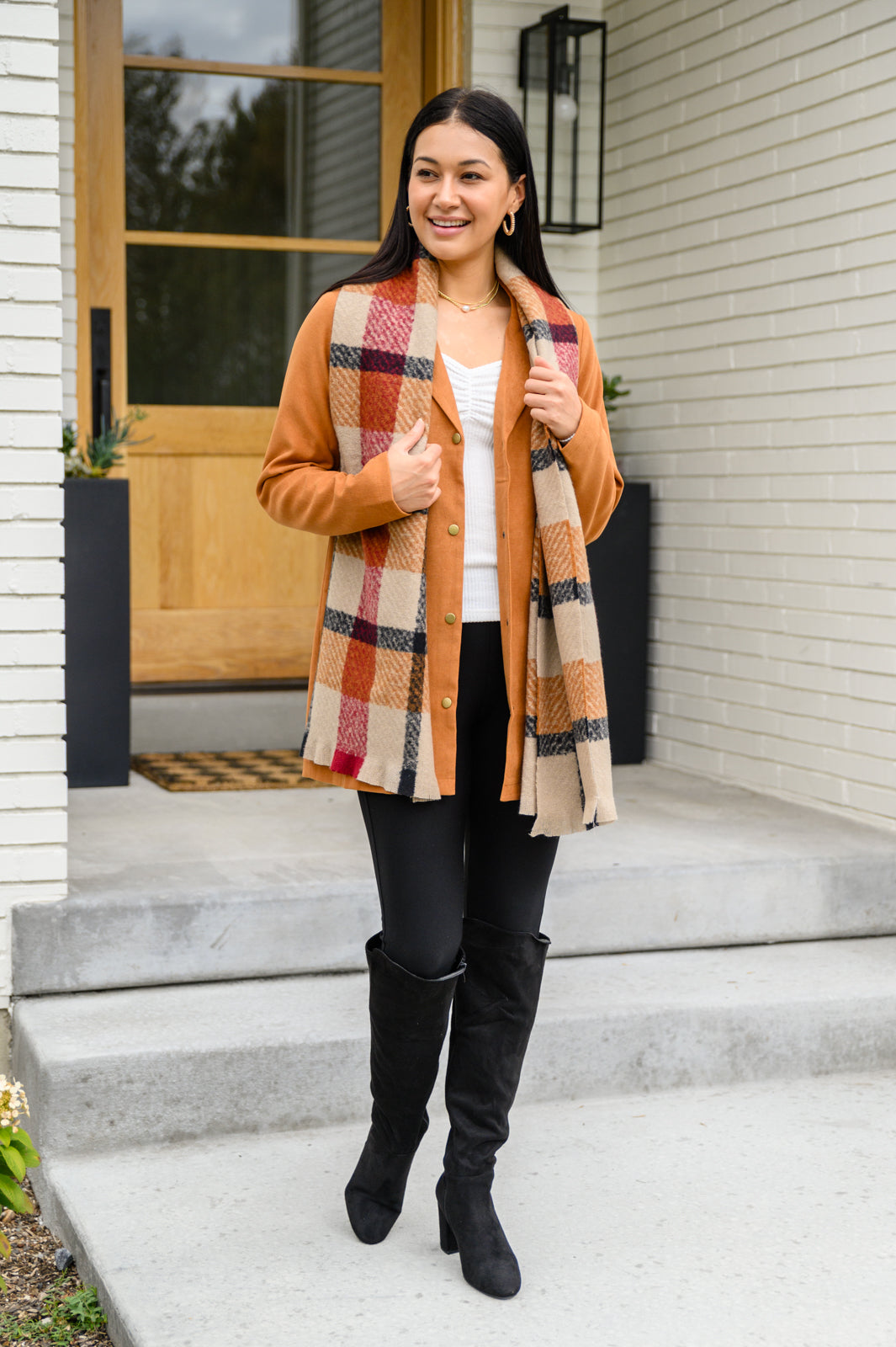 She's On Point Collared Coat In Rust!