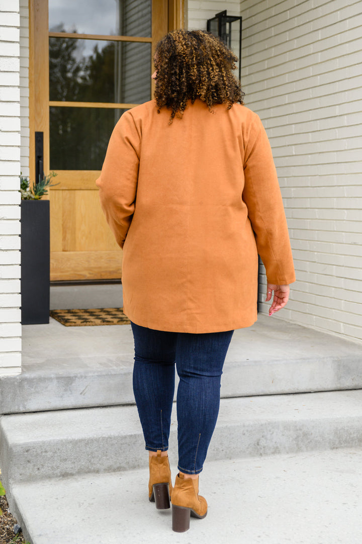 She's On Point Collared Coat In Rust!