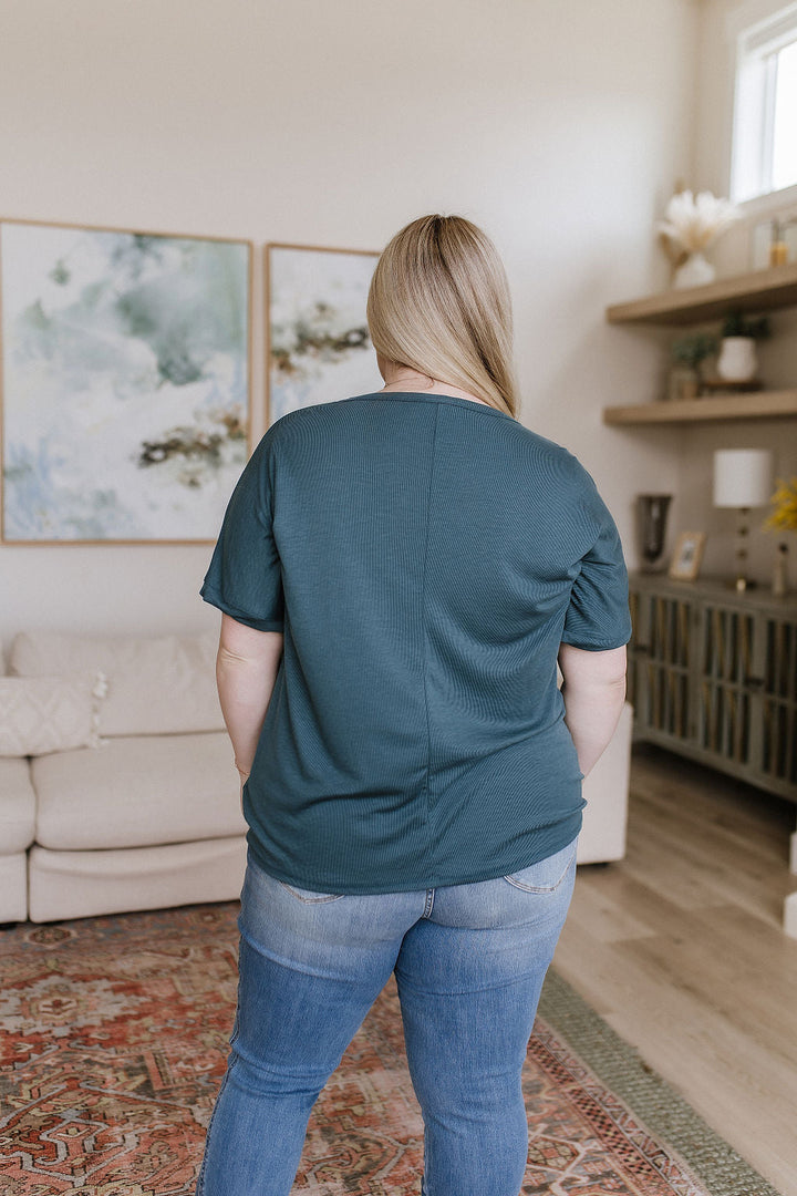 So Good Relaxed Fit Top in Dark Teal!