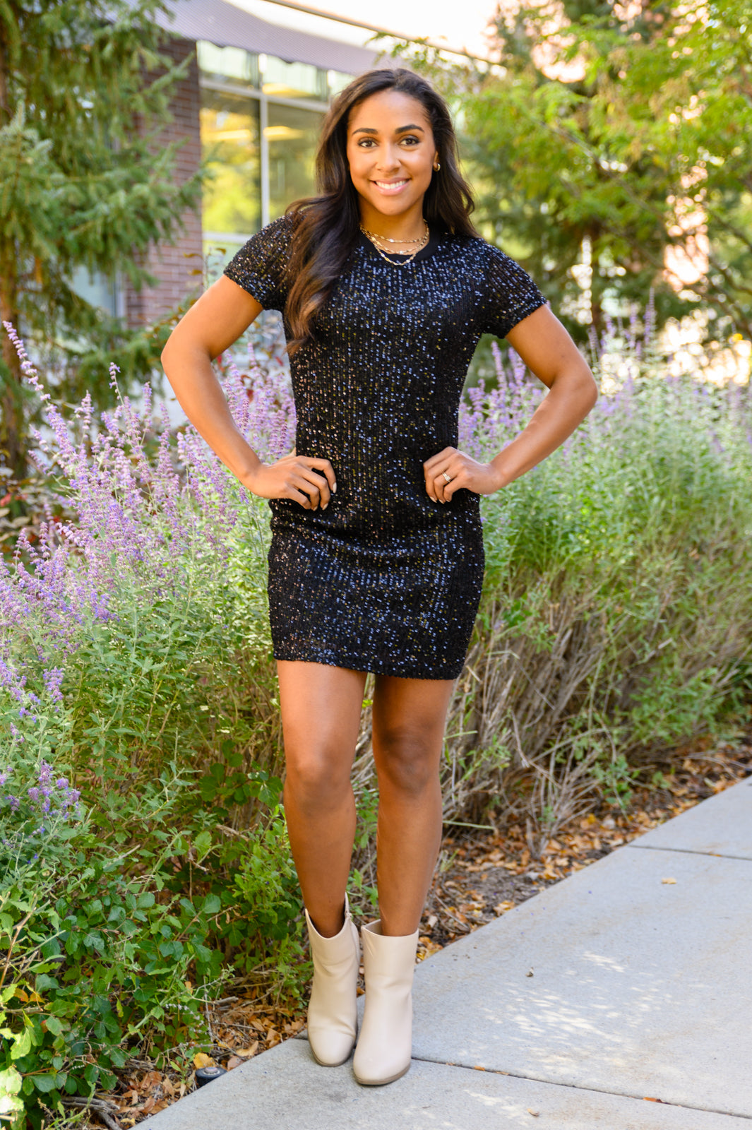 Sparkle The Night Away Sequin Dress In Black!