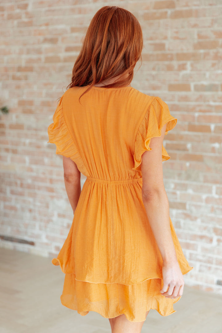 Stuck in My Head Tiered Dress in Orange!