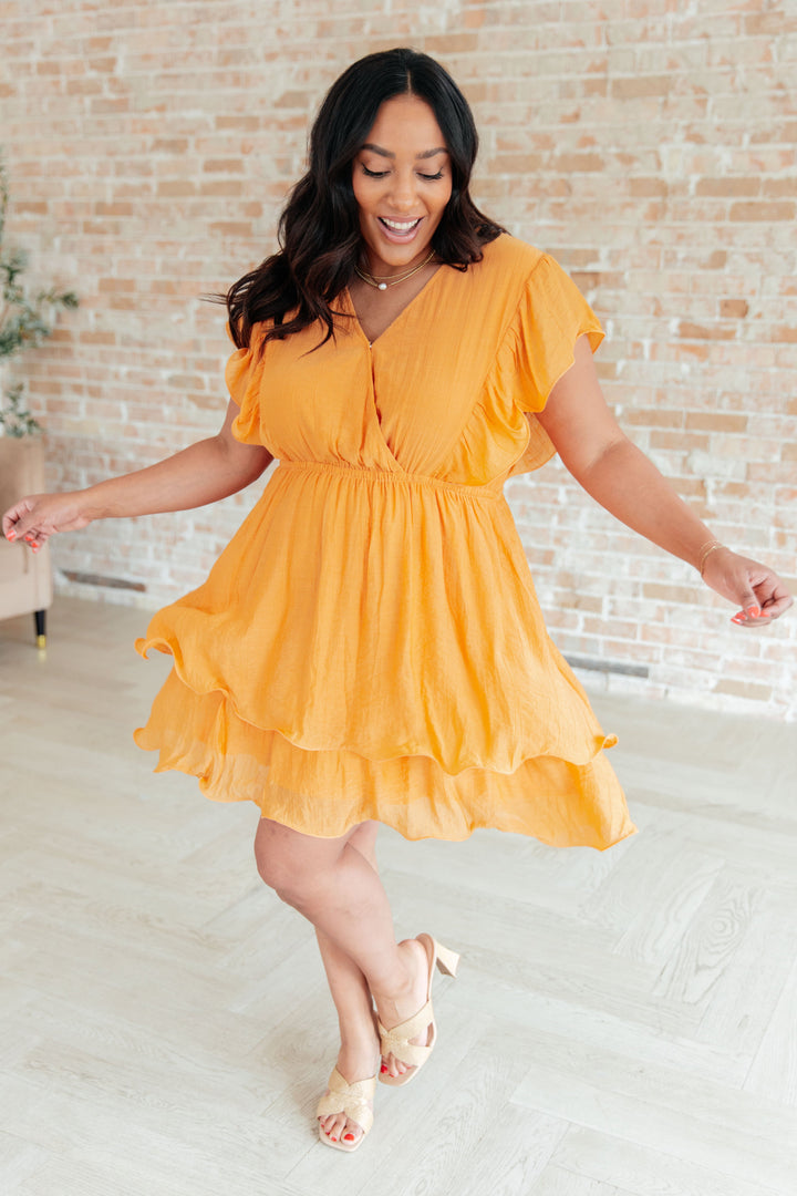 Stuck in My Head Tiered Dress in Orange!