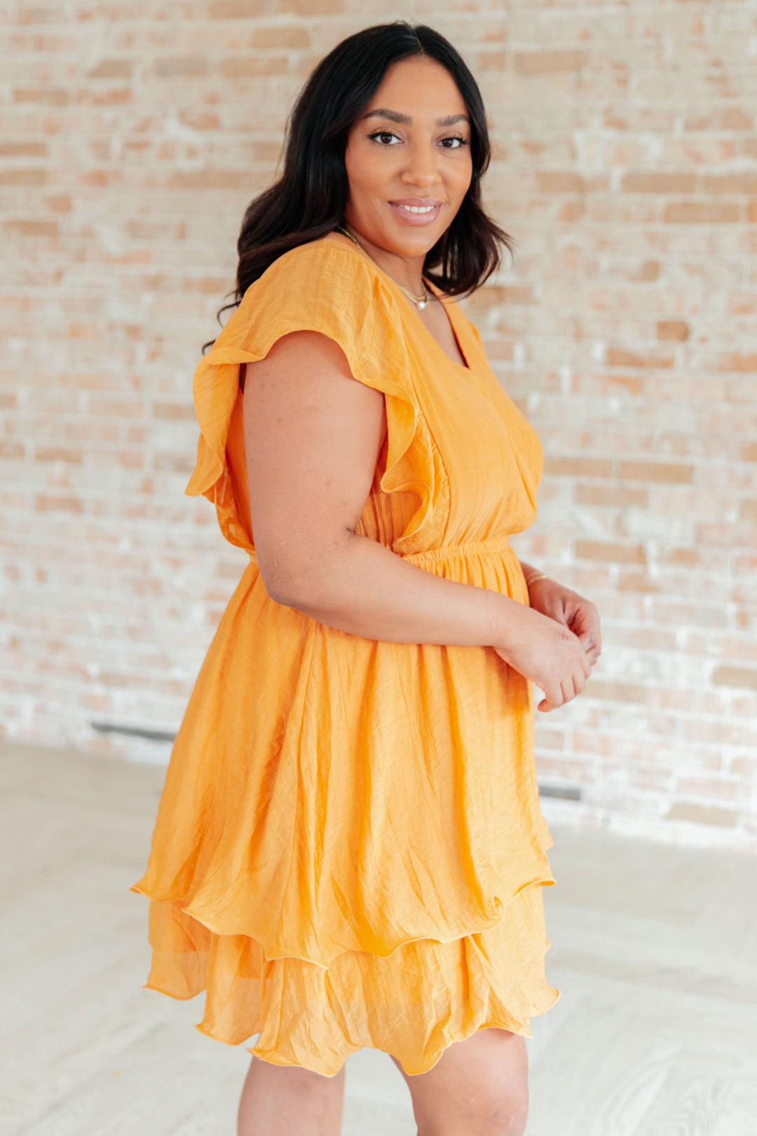 Stuck in My Head Tiered Dress in Orange!