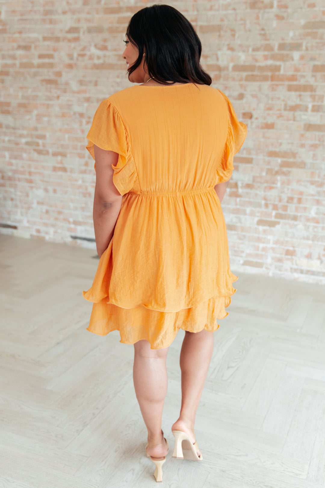 Stuck in My Head Tiered Dress in Orange!