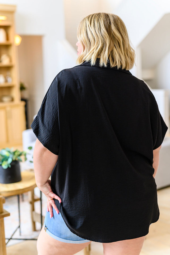 Sweet Simplicity Button Down Blouse in Black!