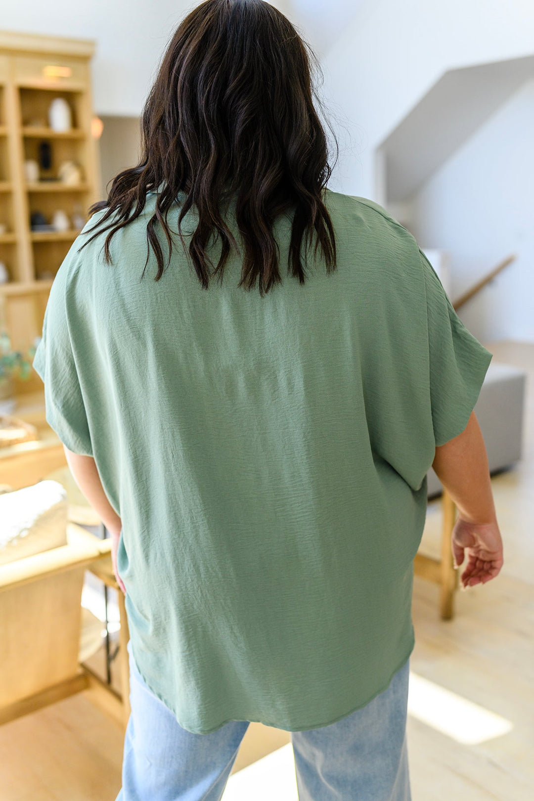 Sweet Simplicity Button Down Blouse in Sage!