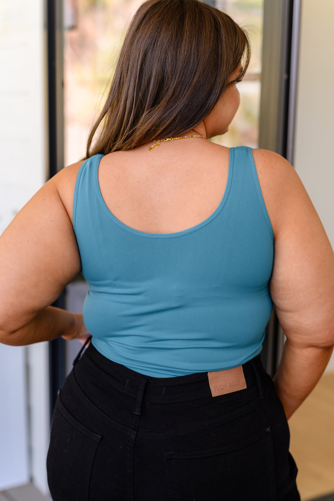 The Basics Reversible Longline Tank in Dark Teal!