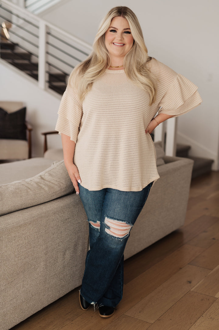 Too Soft to Handle Ruffle Sleeve Top!