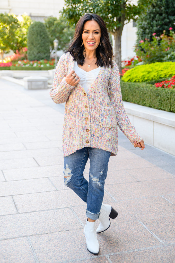 True Feelings Multi Color Mixed Thread Cardigan!