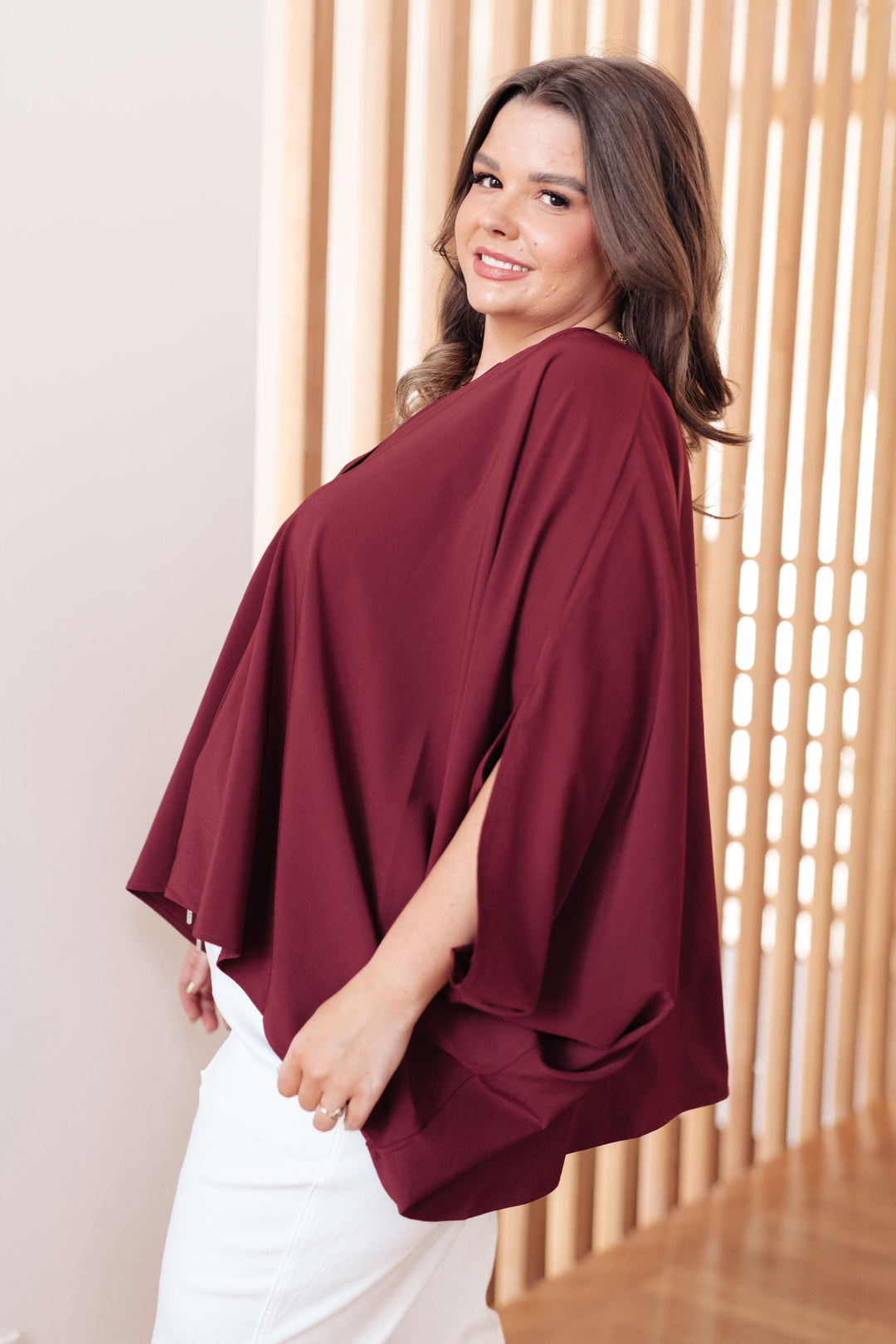 Universal Philosophy Blouse in Wine!