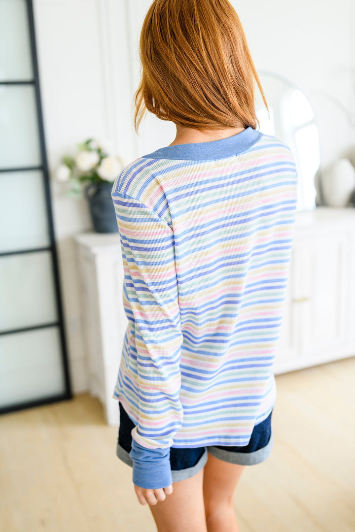 Untroubled Striped Long Sleeve Top!