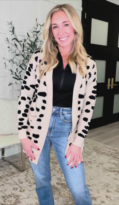 Hits The Spot Open Front Cardigan