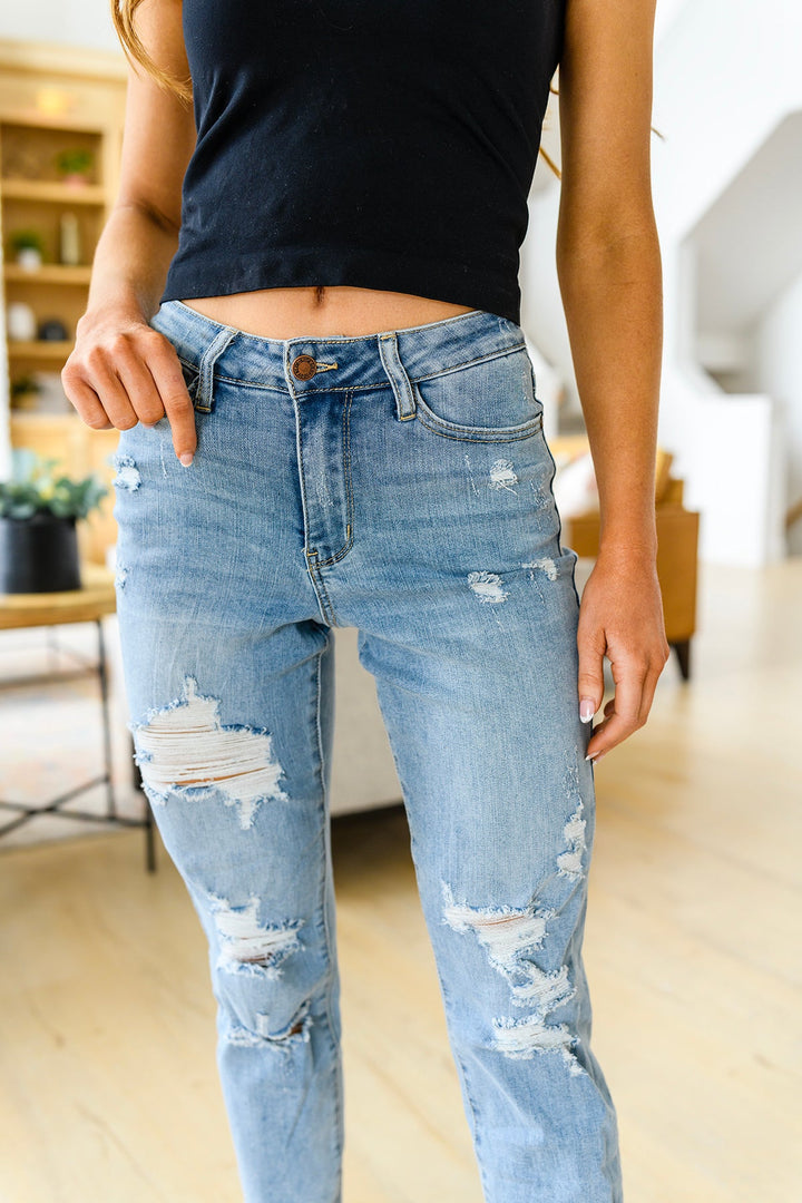 Judy Blue High Waist Destroyed Boyfriend Jeans