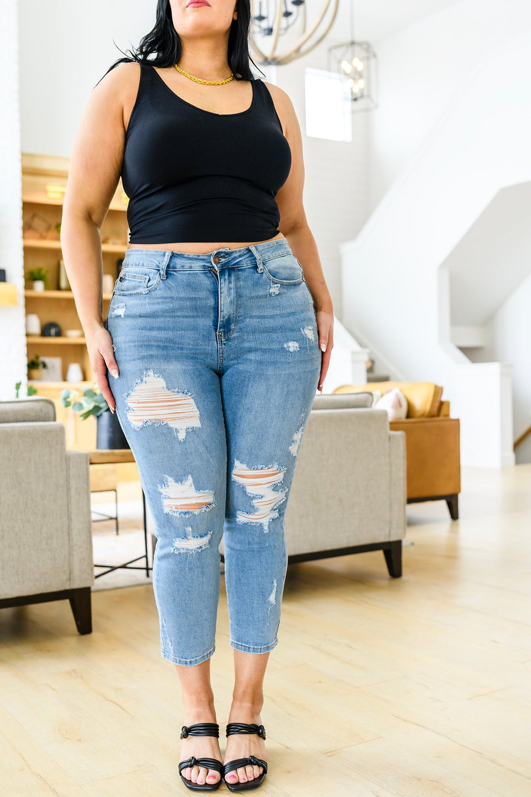 Judy Blue High Waist Destroyed Boyfriend Jeans