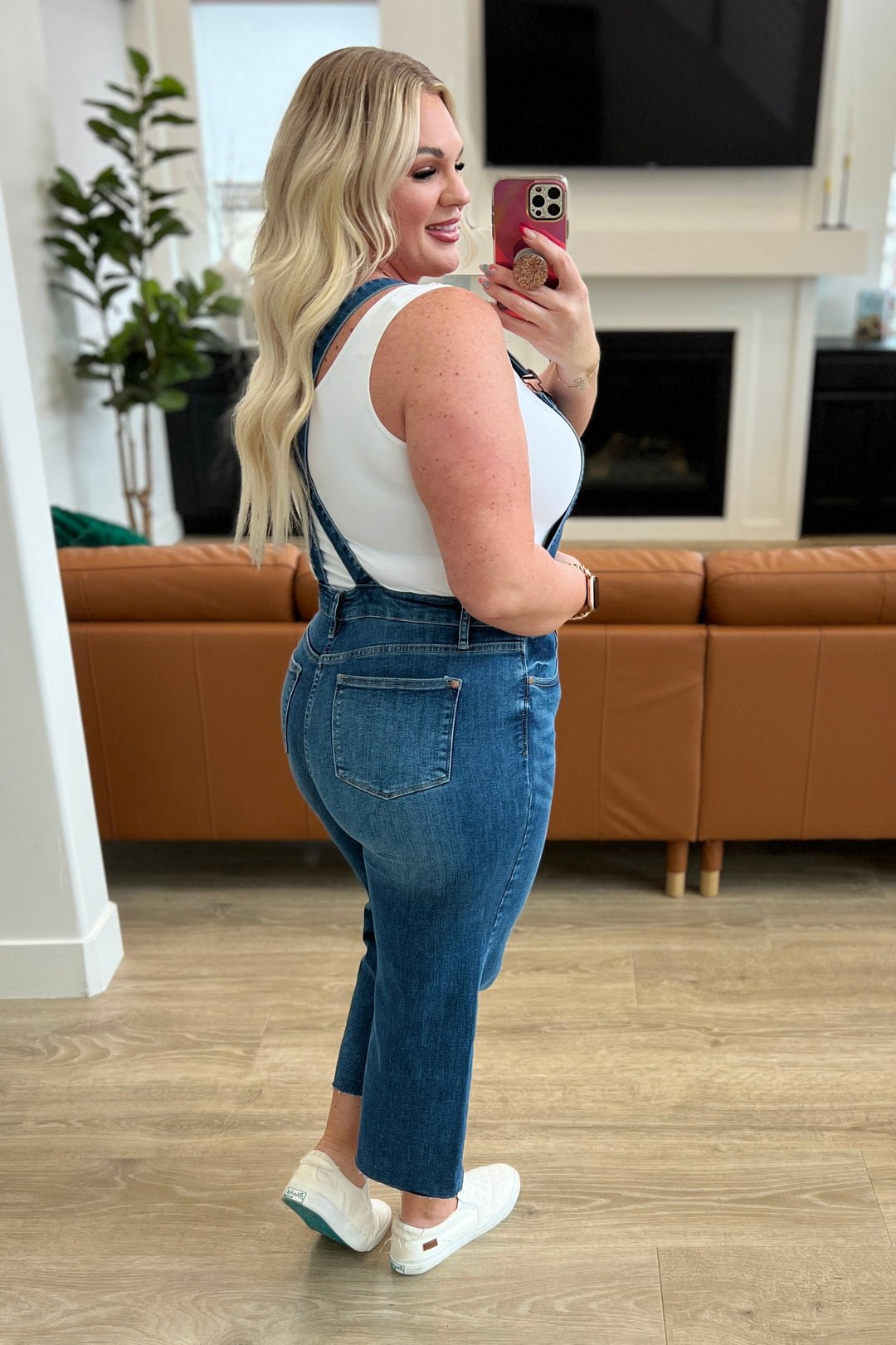 Judy Blue High Rise Crop Wide Leg Denim Overalls