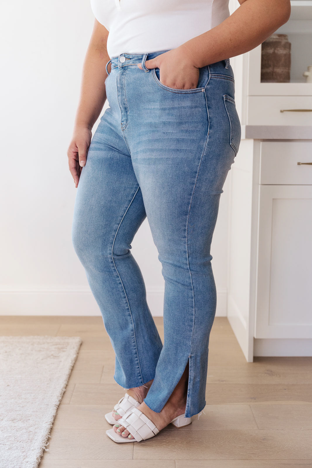 Risen Slim Flare Side Slit Jeans