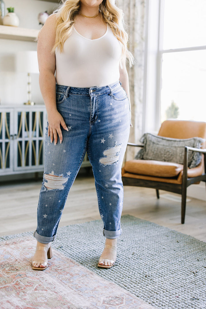 Judy Blue Star Crossed Boyfriend Jeans