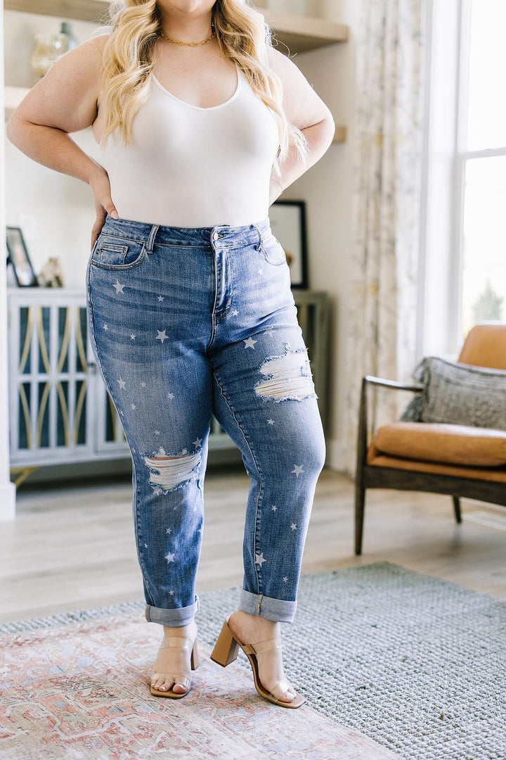 Judy Blue Star Crossed Boyfriend Jeans