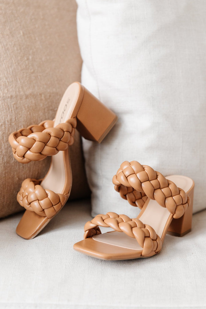 Soda Braided Heels in Tan