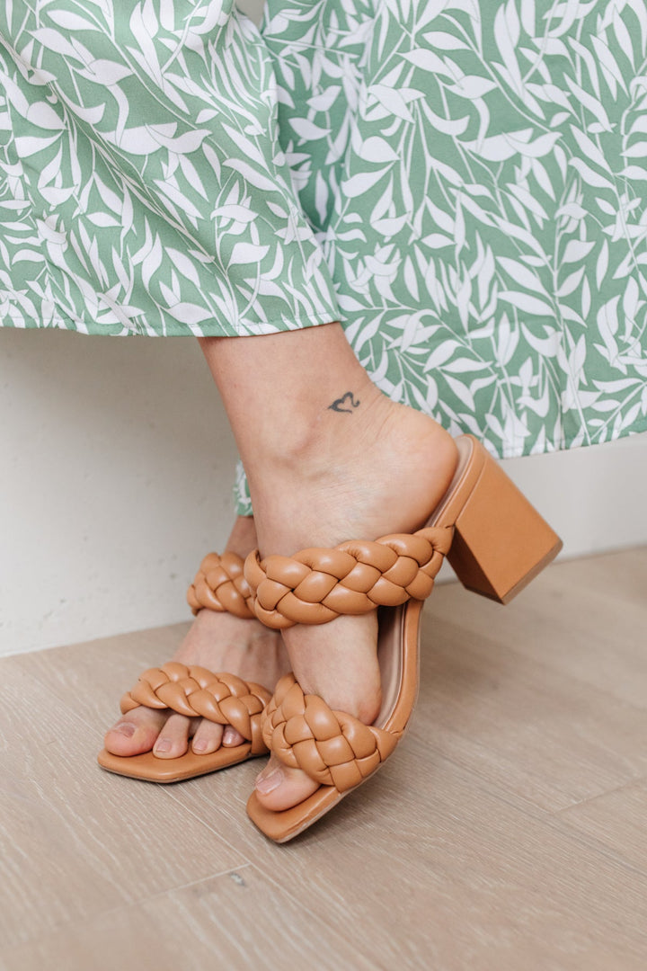 Soda Braided Heels in Tan