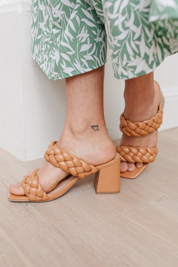 Soda Braided Heels in Tan