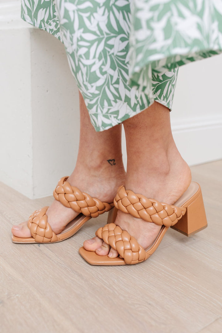 Soda Braided Heels in Tan