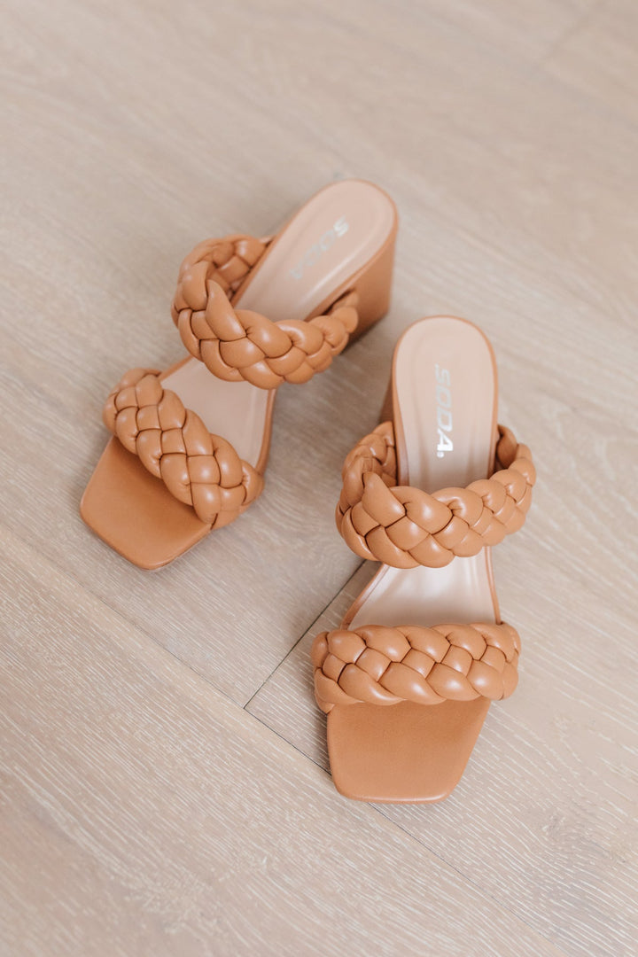 Soda Braided Heels in Tan