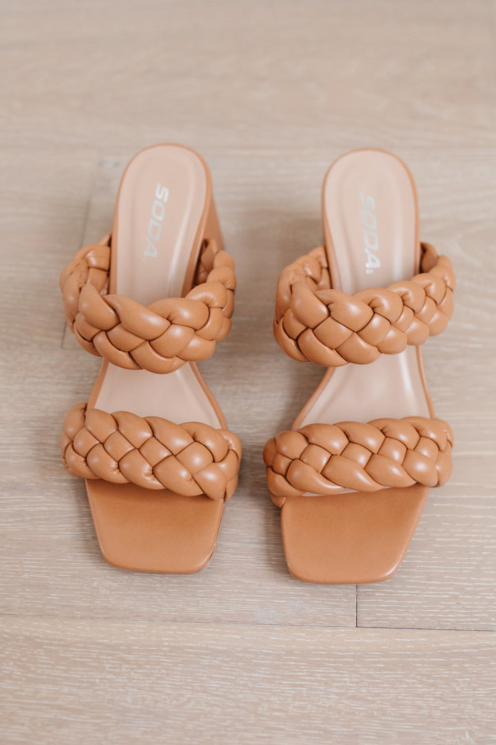 Soda Braided Heels in Tan