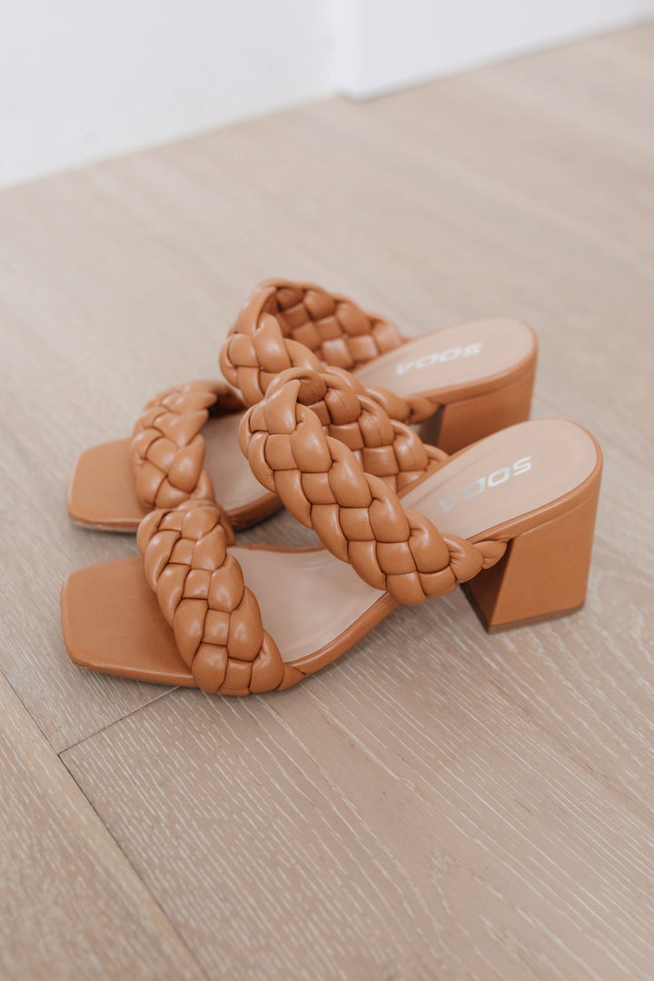 Soda Braided Heels in Tan