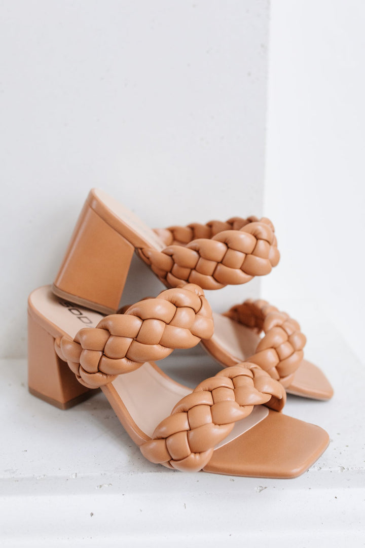 Soda Braided Heels in Tan