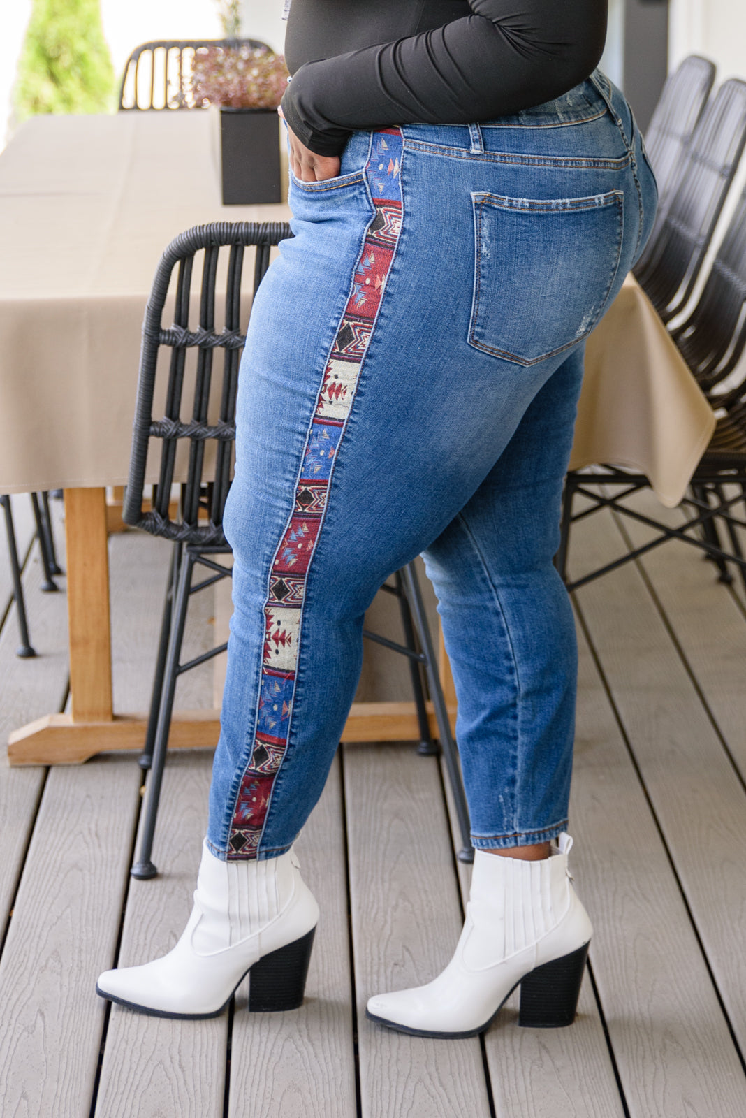 Judy Blue Western Print Relaxed Jeans