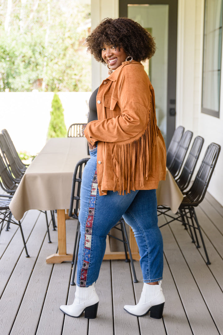 Judy Blue Western Print Relaxed Jeans