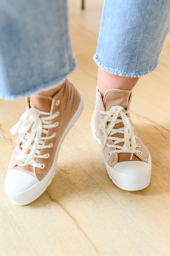 Corkys Velvet High Tops in Tan