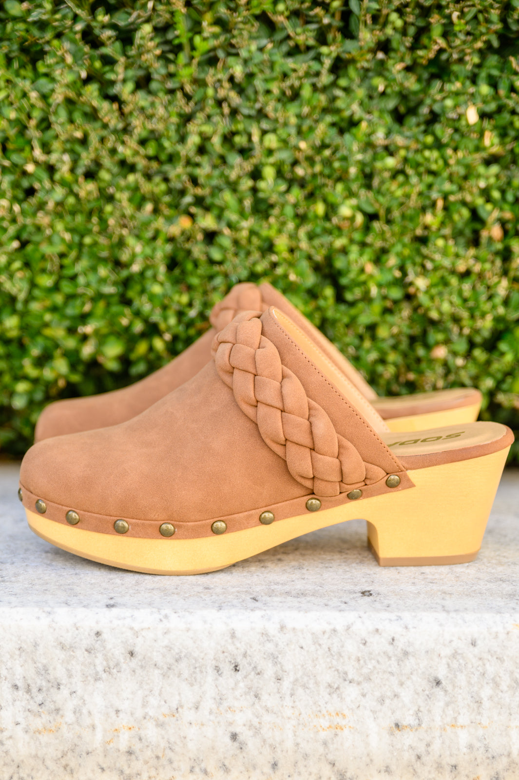 Soda Braided Clogs In Brown