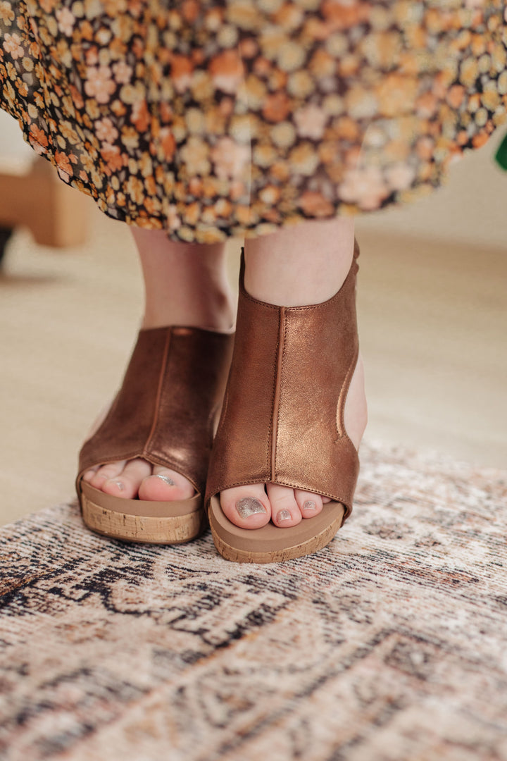 Corkys Wedge Sandals in Antique Bronze