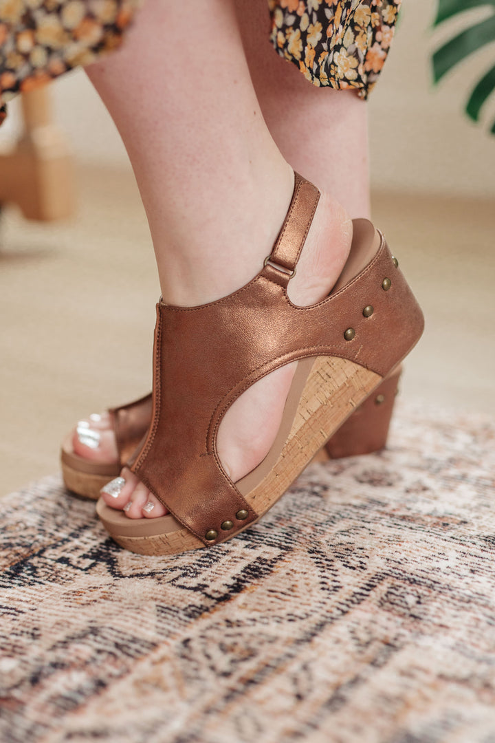 Corkys Wedge Sandals in Antique Bronze